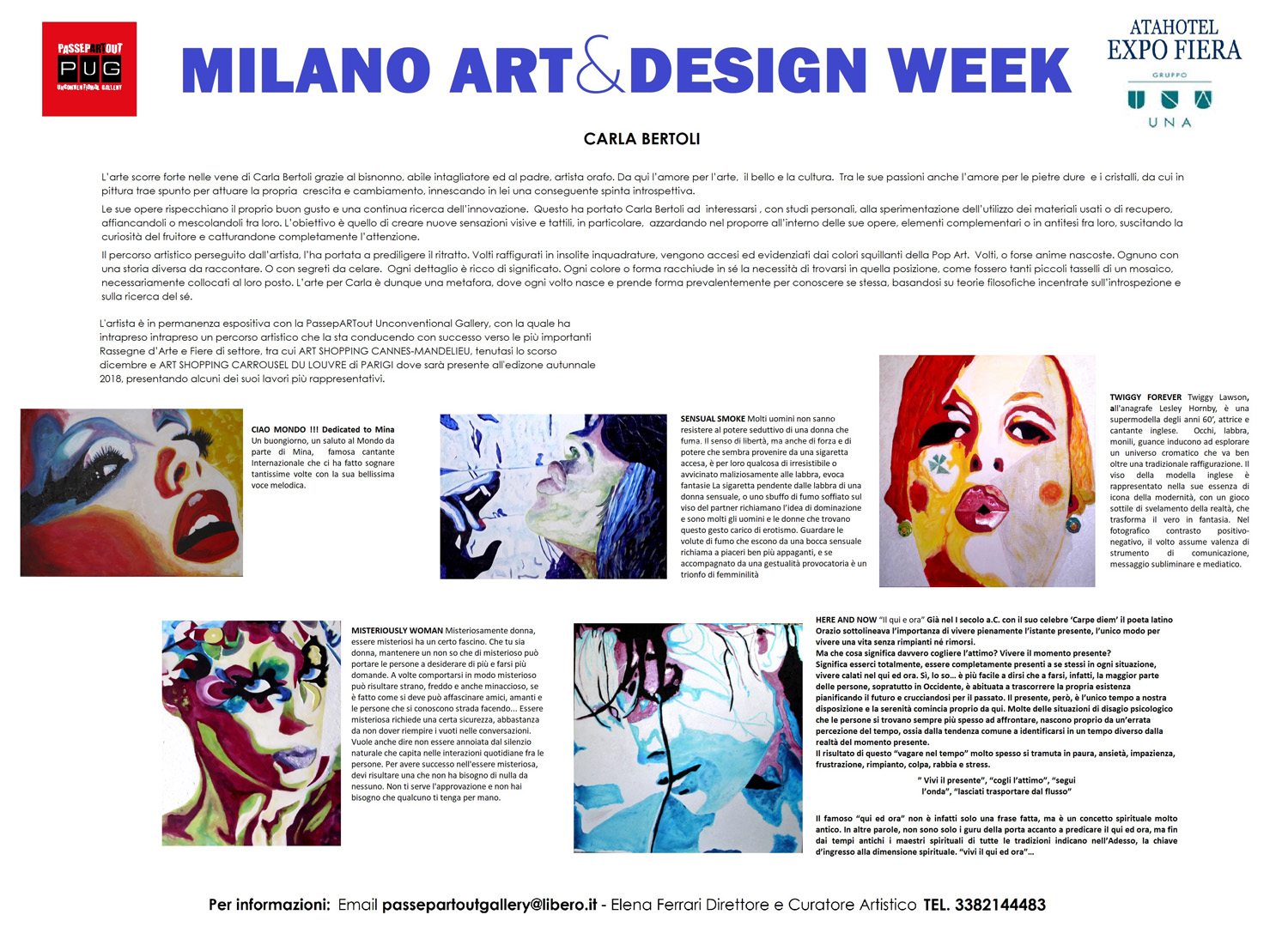 Internazionale MILANO ART & DESIGN WEEK Locandina - Atahotel Rho Fiera - Milano - Anno 2018